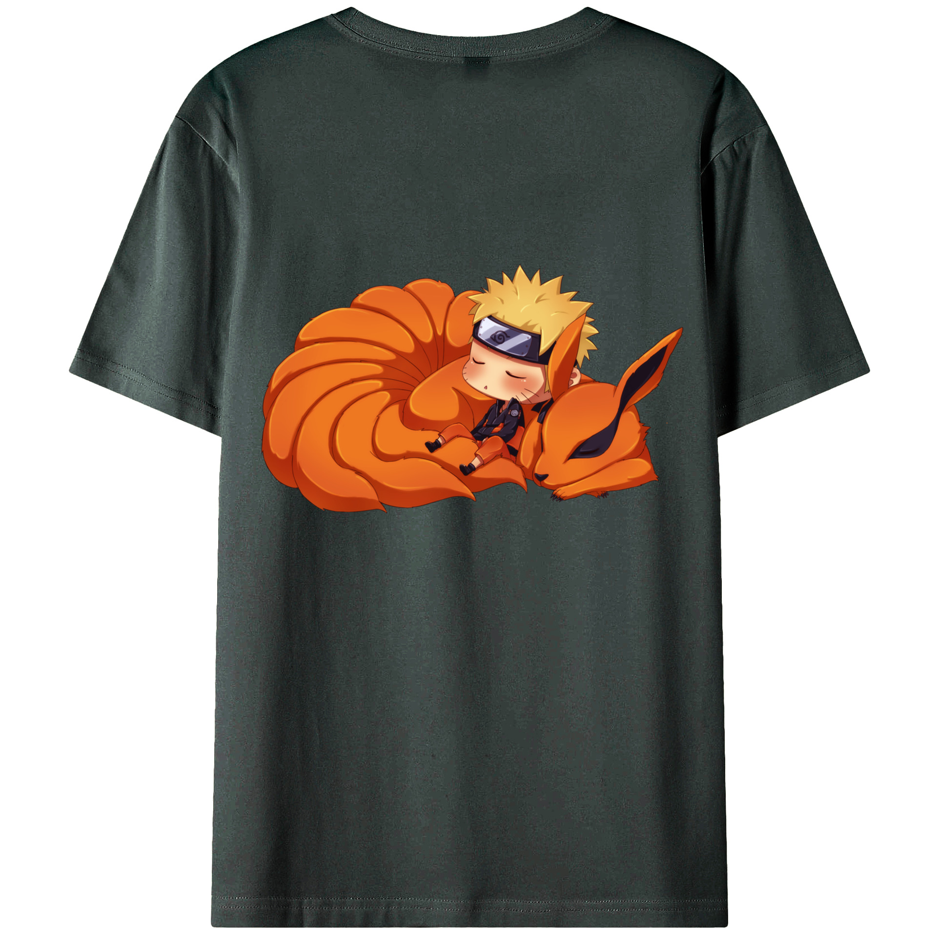 （画像用） NARUTO -ナルト- うずまき ナルト Uzumaki Naruto 綿100％ メンズ半袖Tシャツ（バックプリント） 通気性